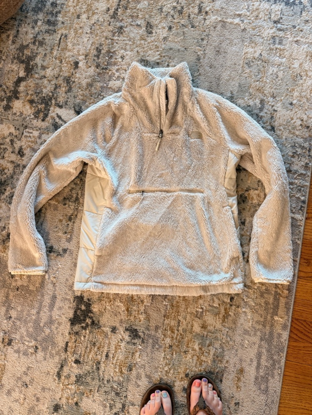 The North Face Cream Sherpa Half-Zip Pullover